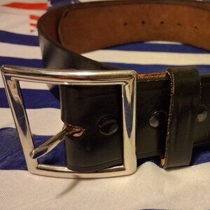 Vintage Black Leather Belt Union Made in USA SZ 38